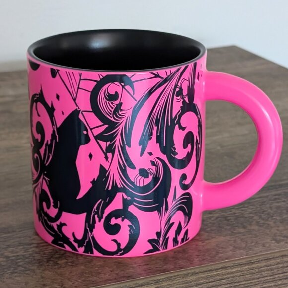 Starbucks 2021 Halloween Neon Pink Black Cat Ceramic Mug NWT-LAST ONE! - Picture 4 of 8